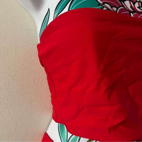 Shein Red Two Piece Swimsuit Bandeau Top - Picture 3 of 6